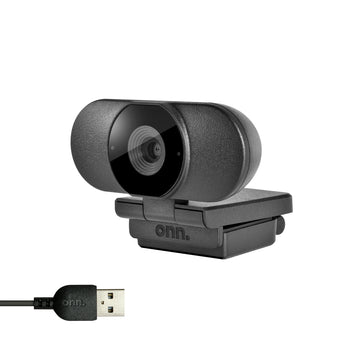 onn. 1440P Webcam with Autofocus and Built-in Microphone, Adjustable,Black