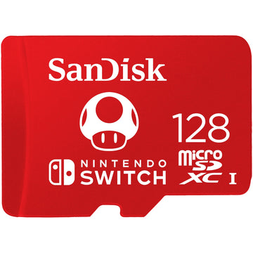 SanDisk 128GB microSDXC UHS-I Memory Card Licensed for Nintendo Switch, Red - 100MB/s