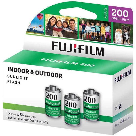 Fujifilm Fujicolor 200 Color Negative Film for ISO 200 Camera, 35mm Roll Film, 36 Exposures, 3 Pack